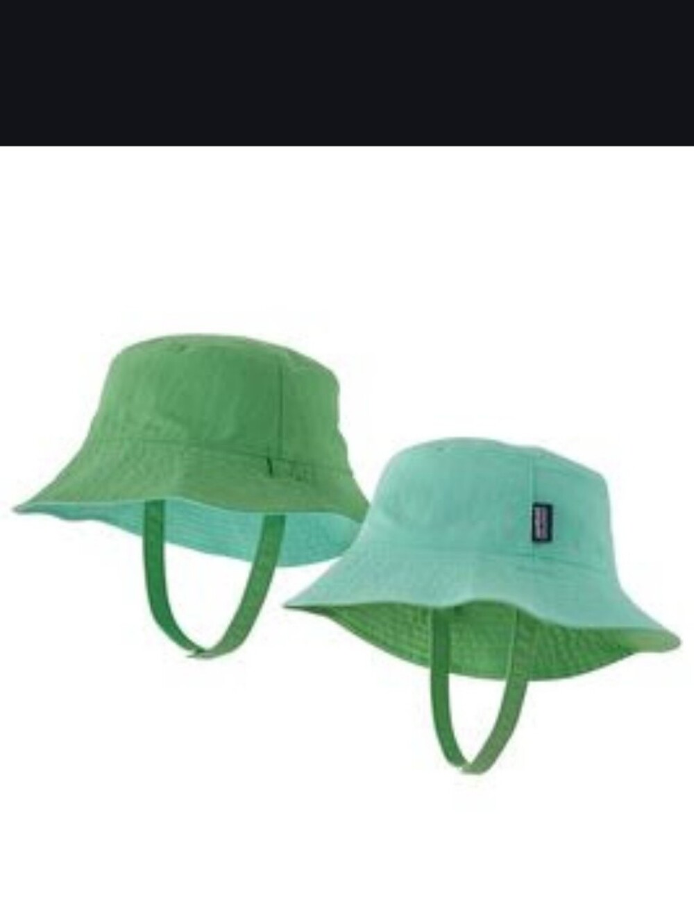 Patagonia Kids Reversible Sun Bucket Hat in Green/Blue 2T-5T